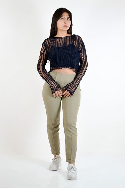 Nisan Double Leg Trousers with Elastic Waist