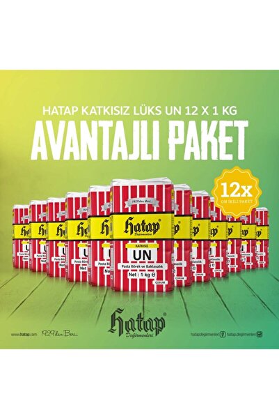 Hatap Değirmenleri Hatap Pasta Börek Ve Baklavalık Un 12 X 1 Kg Avantajlı Paket