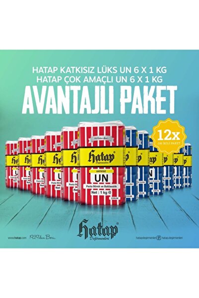 Hatap Değirmenleri Hatap Lüks Un 6 X 1 Kg + Çok Amaçlı Un 6 X 1 Kg Avanatajlı...