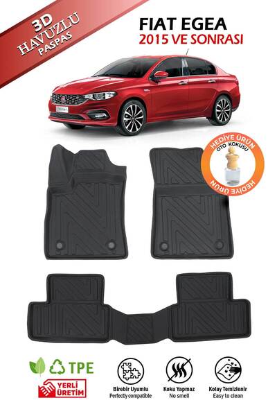 Pikas Havuzlu 3d Siyah Paspas Takımı, Fiat Egea Hatchback 2015 Ve Sonrası 3d ...