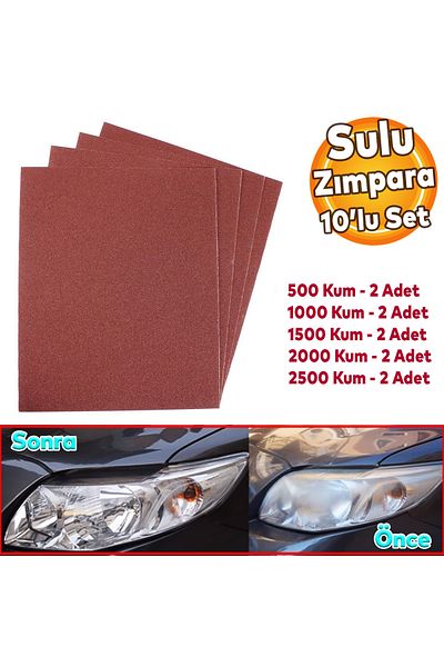 Badem10 Headlight Cleaning 500-1000-1500-2000-2500 Grit Fine Thick Paper Hand Water Sandpaper Vehicle Polishing Kit