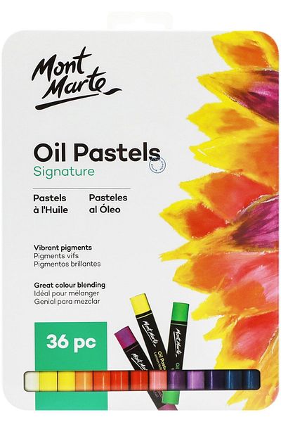 Mont Marte 36 Pieces Oil Pastel in Tin Box - MM Signature