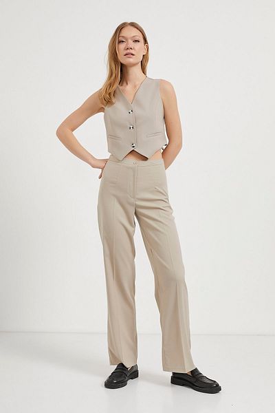 Arma Life Pantaloni palazzo bej cu talie înaltă pentru damă