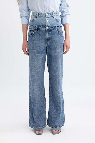 DeFacto High Waist Wide Leg 90S Jean Pants C5718Ax24Sp