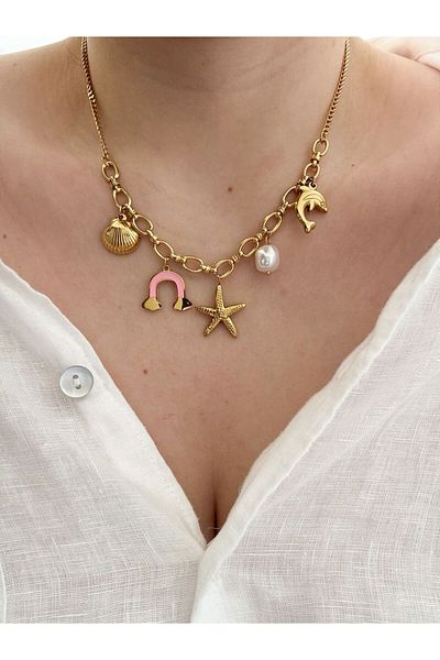 CHARMLUCKY Steel Charm Necklace