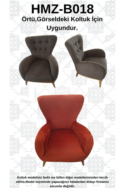 Akbal Home İtalyan Nubuk HMZ-B018 Kalıp Berjer Koltuk Örtüsü