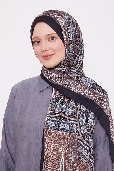 Levidor Ethnic Love Shawl with Black-Orange Edge Stripe