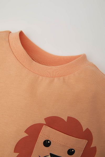DeFacto Baby Boy Lion Printed Crew Neck T-Shirt - Z6942A224Sm