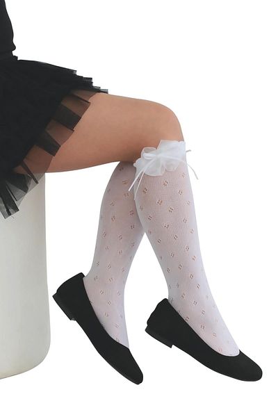 Daymod There Is an Ax. Children's Knee Socks White