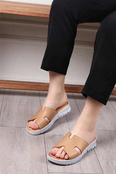 PATRON SHOES Γυναικείες δερμάτινες παντόφλες