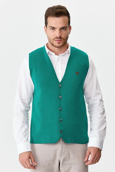 Desen Triko Men's Thin Knitwear Plain Vest O.başı