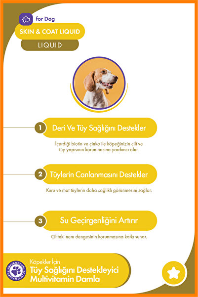 NomNom Köpek Skin & Coat Liquid 50 ml – Tüy Sağlığını Destekleyici Multivitamin Damla