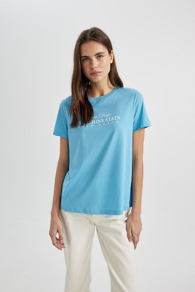 DeFacto Tričko Regular Fit s krátkým rukávem Crew Neck C6204ax24sm