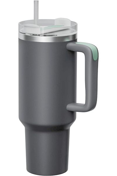 AWH 40oz Tumbler with Handle, Straw & Lid, Insulated Stainless Steel Travel Mug, Assorted Colors