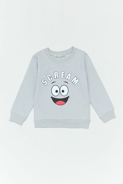 Fulla Moda Scream Text Printed Boy's Sweatshirt