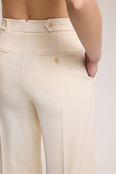 BAQA Pleated Detailed Cream Trousers