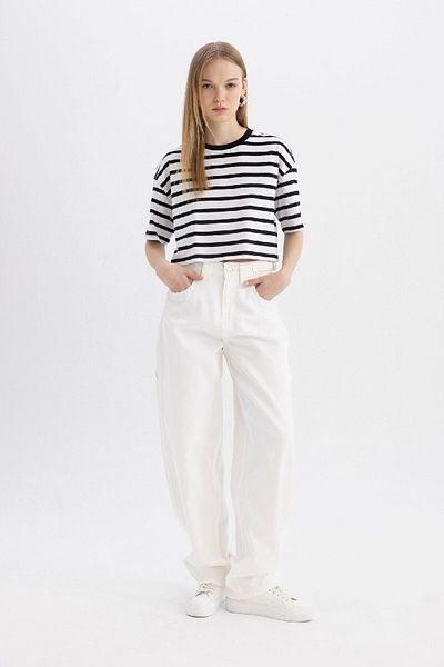 DeFacto Coool Fitted Striped Short Sleeve T-Shirt A9046AX24SM