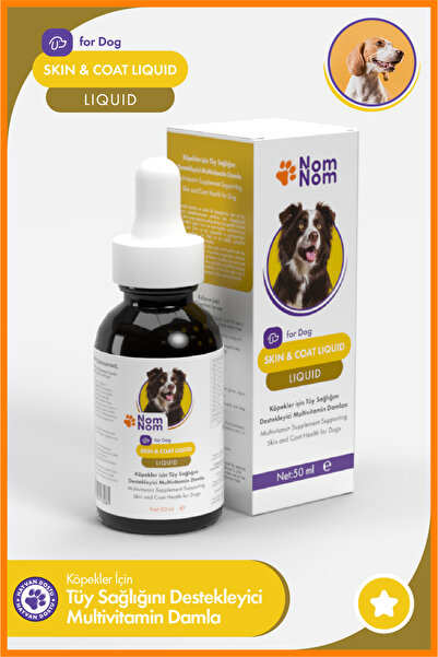 NomNom Köpek Skin & Coat Liquid 50 ml – Tüy Sağlığını Destekleyici Multivitamin Damla