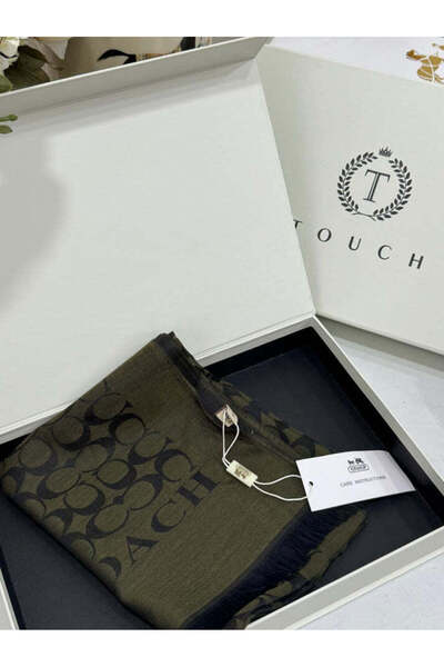 BeyceModa Coach desen ithal yün ipek şal