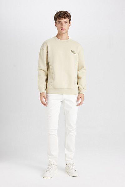 DeFacto Φούτερ με στάμπα Boxy Fit Crew Neck Back C7051ax24au