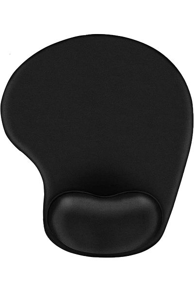 AWH Ergonomic Mouse Pad with Gel Wrist Rest Support, Comfortable Lycra Cloth, Black