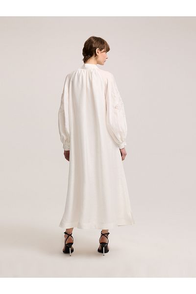 BAQA White Dress with Lace Sleeves