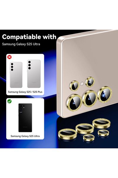 AWH Camera Lens Protector for Samsung Galaxy S25 Ultra, Ultra-HD 9H Glass, Military-Grade