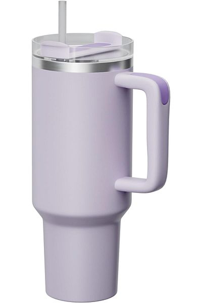 AWH 40oz Tumbler with Handle, Straw & Lid, Insulated Stainless Steel Travel Mug, Assorted Colors