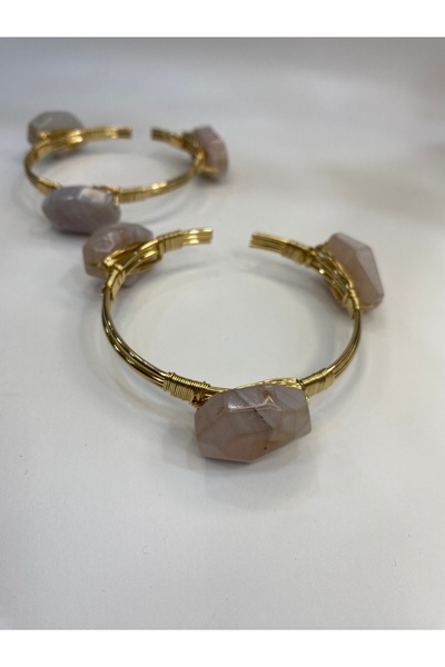 Tılsım Bijuteri Peach Agate Natural Stone 3 Stones Adjustable Natural Stone Bracelet,Natural Stone Bracelet