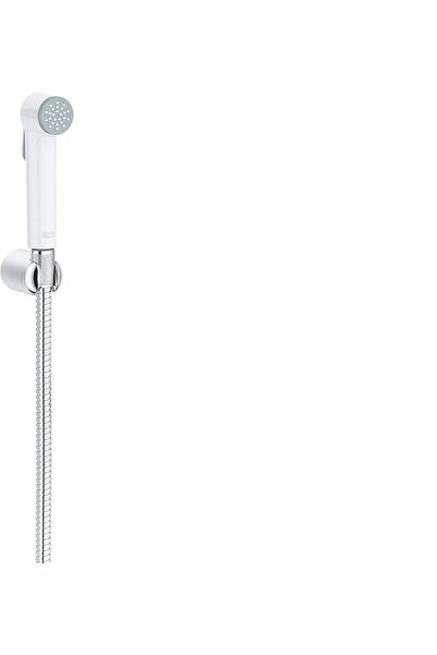 Grohe Grohe complete white bidet with silver braided handle