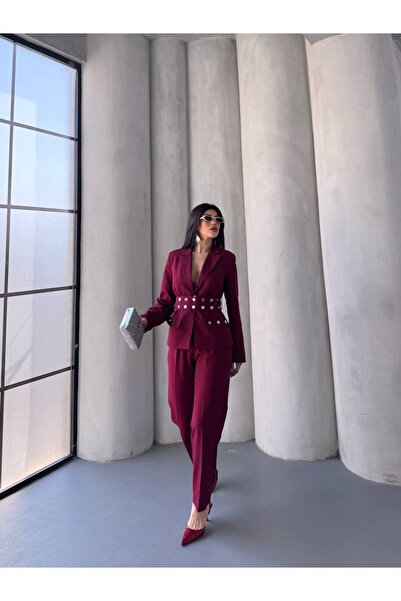 ZF BUTİK Kadın Cekey Pantolon Cıt Cıt Detay Takım Elbise