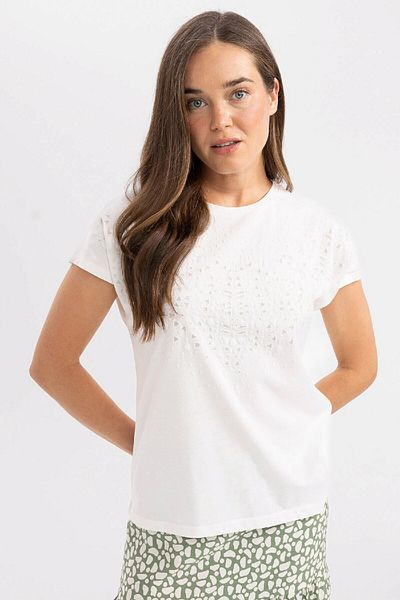 DeFacto Tričko Crew Neck Puff s krátkým rukávem C7653AX24SP