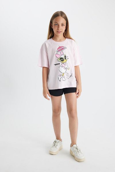 DeFacto Disney Mickey Mouse - Girls Oversize T-Shirt, Crew Neck, Short Sleeve