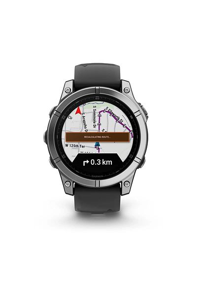 Garmin FENIX E - 47 MM, AMOLED STAINLESS STEEL WITH BLACK SILICONE BAND