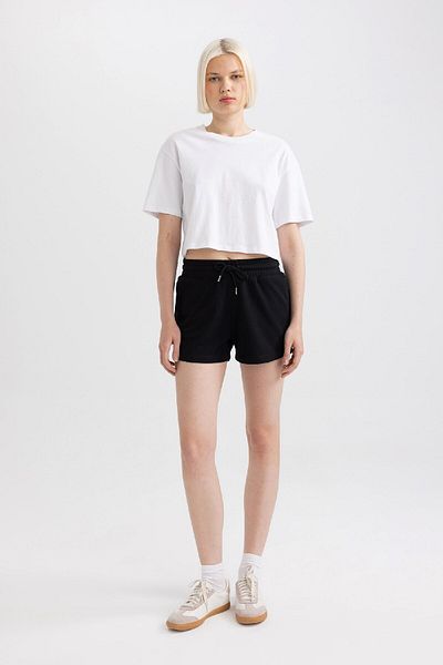 DeFacto Boxy Fit Basic Solid Kurzarm-T-Shirt aus gekämmter Baumwolle mit Rundhalsausschnitt C7459ax24sm