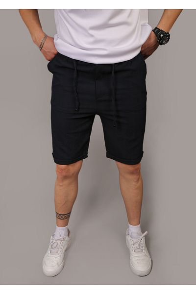 INFLUYENTE Ανδρικό καλοκαιρινό σορτς Navy Blue Jogger Lycra με ελαστική πλάτη με φερμουάρ