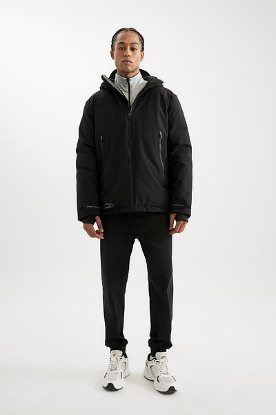 DeFacto Slim Fit Hooded Parka με φερμουάρ και θερμόμετρο - Αδιάβροχο και αντιανεμικό