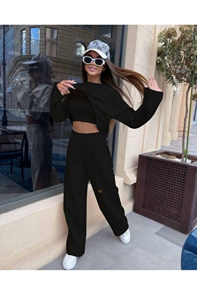 Dumantekstil Жіночий трикотажний комплект: штани, футболка, кроп-топ, двоколі...