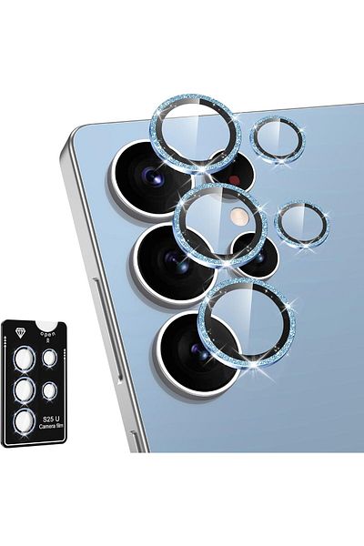 AWH Samsung Galaxy S25 Ultra Camera Lens Protector, Metal Ring Glass Cover, HD Clear