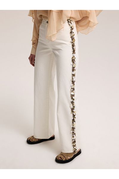 BAQA Beaded White Trousers