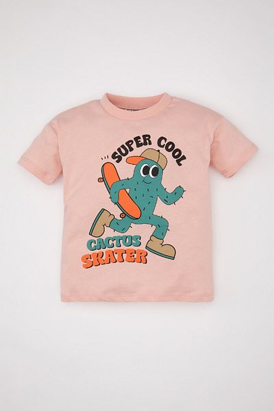 DeFacto Baby Boy Cactus Pattern Short Sleeve T-shirt C5913A524SM