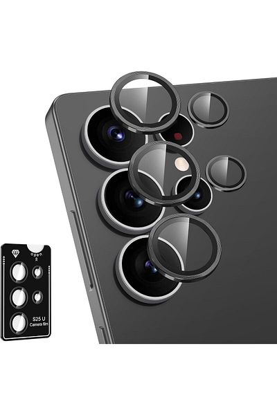 AWH Samsung Galaxy S25 Ultra Camera Lens Protector, Metal Ring Glass Cover, HD Clear