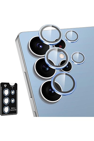 AWH Samsung Galaxy S25 Ultra Camera Lens Protector, Metal Ring Glass Cover, HD Clear