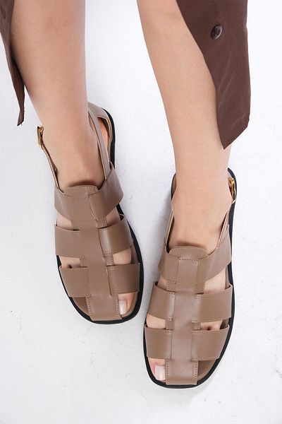 Mio Gusto Allison Mink Color Flat Women's Sandals