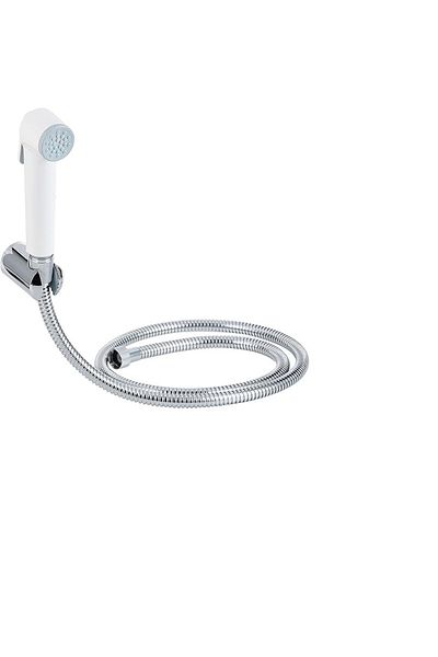 Grohe Grohe complete white bidet with silver braided handle