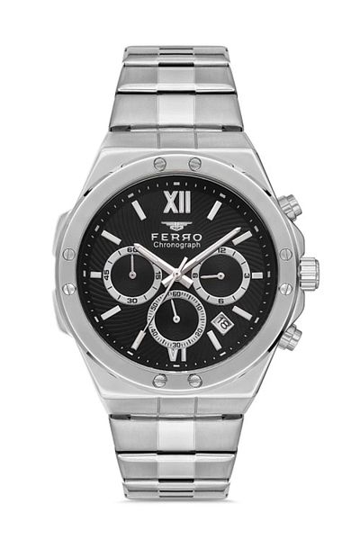 FERRO Silver Steel Band Men's Wrist Watch Fm31356A-A2