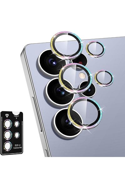 AWH Samsung Galaxy S25 Ultra Camera Lens Protector, Metal Ring Glass Cover, HD Clear