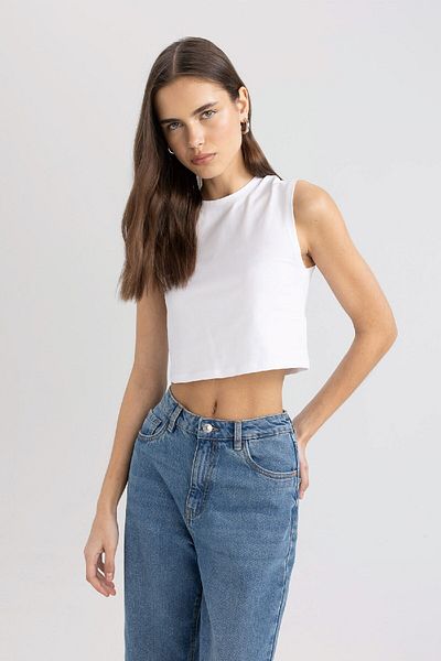 DeFacto Майка Crop Crew Neck Basic Straight C6205ax24sm