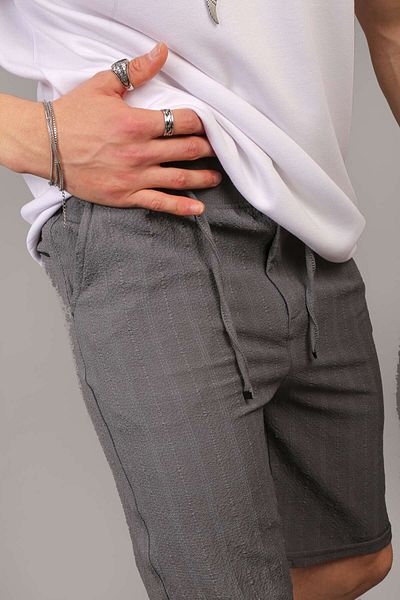 INFLUYENTE Ανδρικό καλοκαιρινό σορτς Anthracite Jogger Lycra με ελαστική πλάτη με φερμουάρ