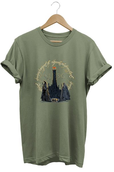 remonz Lotr Lord of the Rings Gandalf Saruman Characters τυπωμένο 100% βαμβακερό κανονικό μπλουζάκι